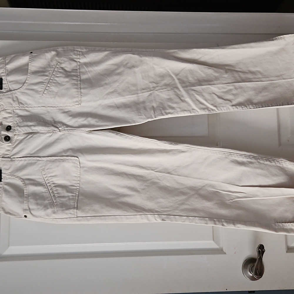 Vintage Calvin Klein Cream Denim Straight-Leg Pants Sz. 14